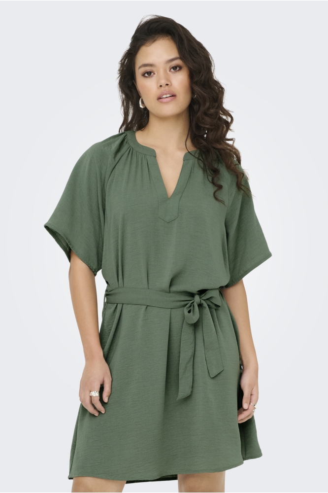 JDYDIVYA LIFE S/S V-NECK DRESS WVN 15320782 SEA SPRAY